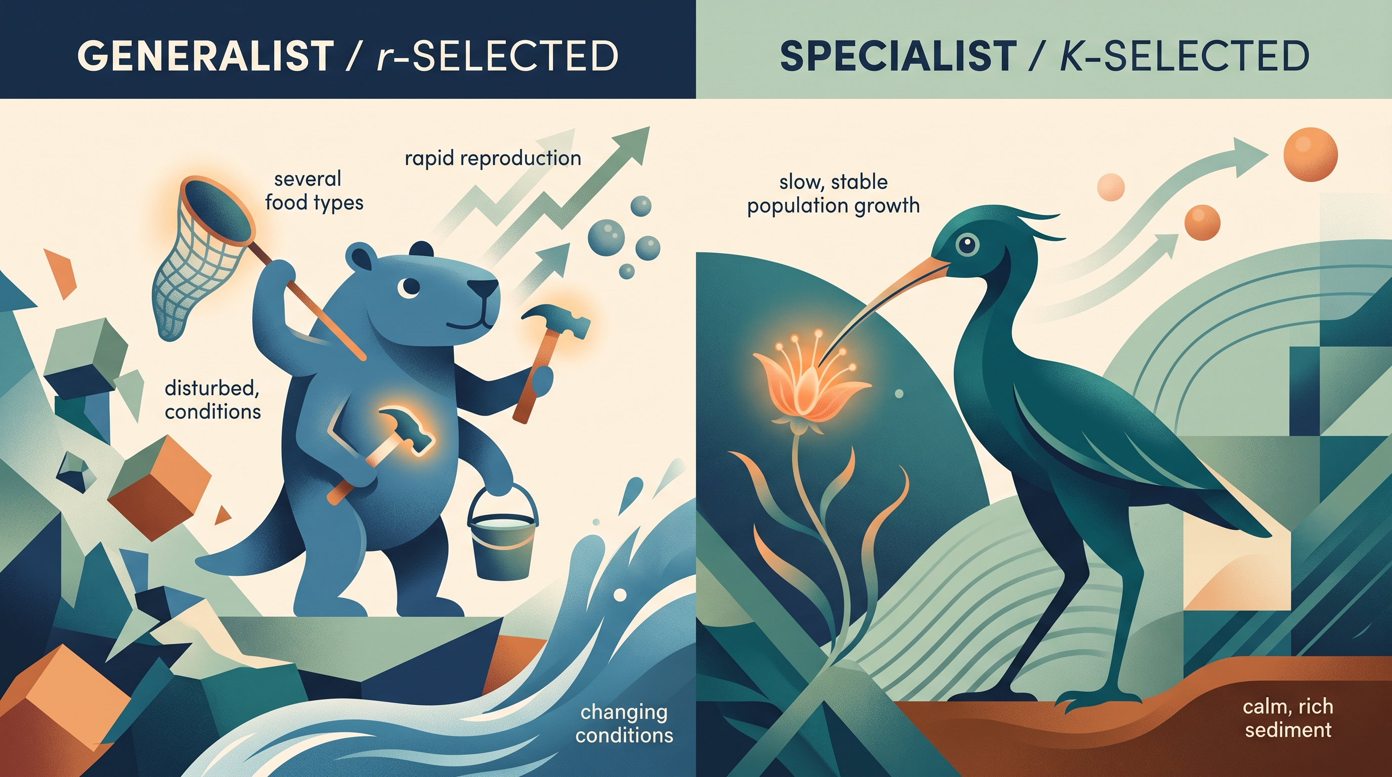3.1 Generalist and Specialist Species · 3.2 K-Selected and r-Selected Species - AP Environmental Science - image 1